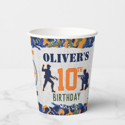 Dart Soldiers Camo Military Birthday Party Paper Cups