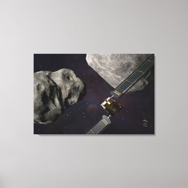Dart Spacecraft And The Liciacube Prior To Impact Canvas Print (Front)
