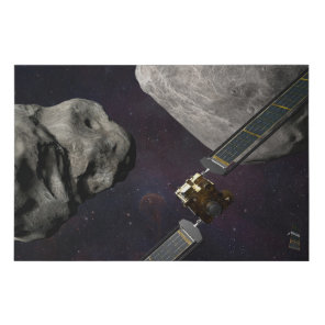 Dart Spacecraft And The Liciacube Prior To Impact Faux Canvas Print