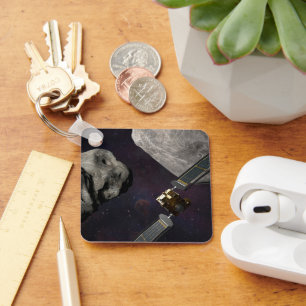 Dart Spacecraft And The Liciacube Prior To Impact Keychain