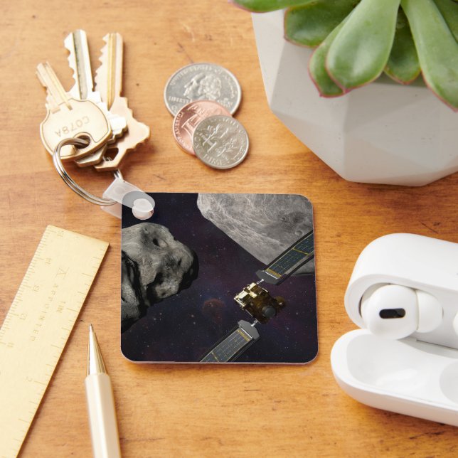 Dart Spacecraft And The Liciacube Prior To Impact Keychain (Desk)