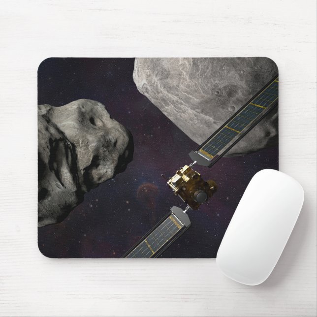Dart Spacecraft And The Liciacube Prior To Impact Mouse Pad (With Mouse)