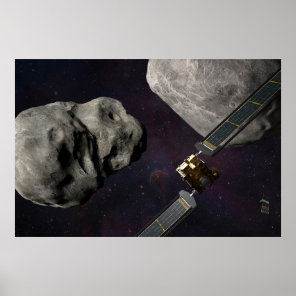 Dart Spacecraft And The Liciacube Prior To Impact Poster