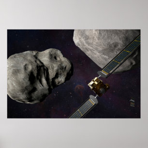 Dart Spacecraft And The Liciacube Prior To Impact Poster
