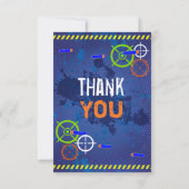 Dart Wars Birthday Party Thank you Card (Back)