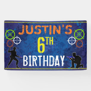 Dart Wars Soldiers Birthday Party Banner