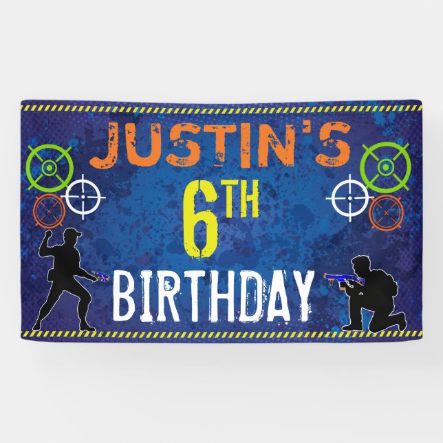 Dart Wars Soldiers Birthday Party Banner (Horizontal)