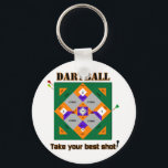 Dartball Keychain<br><div class="desc">Dartball board with darts.  This game is played just like baseball.</div>