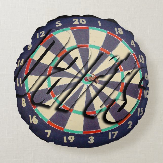 Dartboard and Darts logo, Round Pillow (Front)