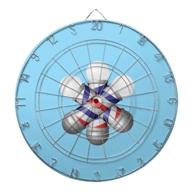 Dartboard Blue Barber Pole Barbers (Front)