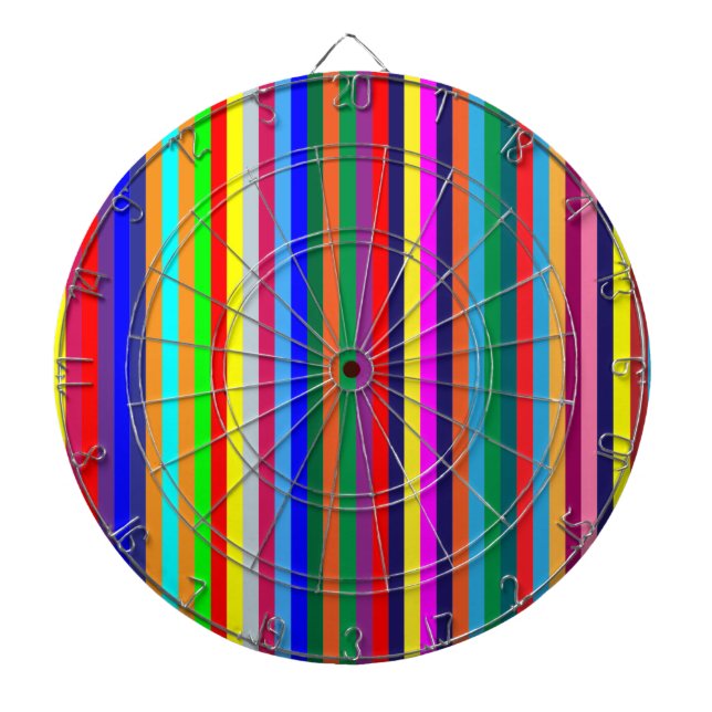 Dartboard Bright Colorful Colors Stripe (Front)