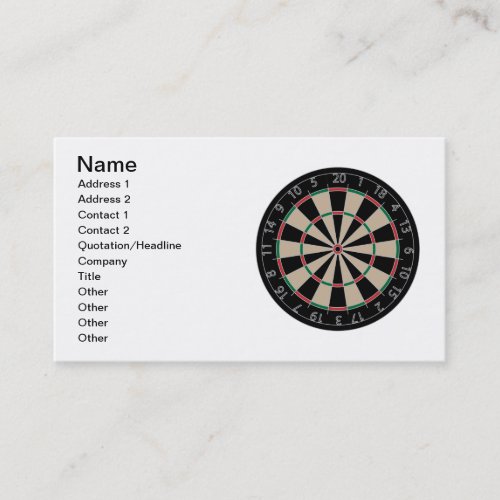 Dartboard Business Card Templates