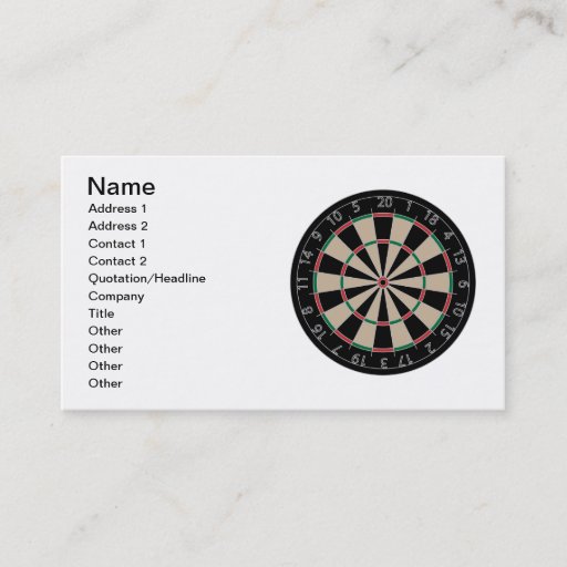 Customizable Dartboard Business Card Templates