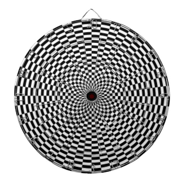 Dartboard/Checkered Dartboard With Darts (Front)