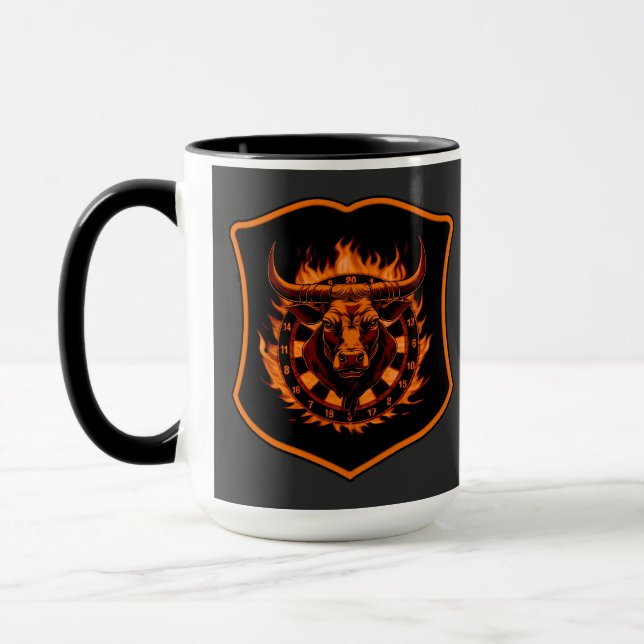 Dartboard Coat of Arms Bull Darts Special Design Mug (Left)