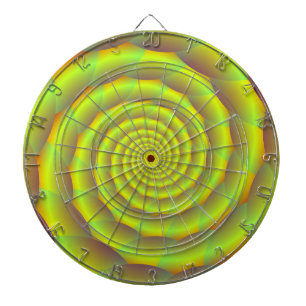 Dartboard  Coiled Yellow Rope Tunnel With Darts