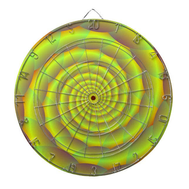 Dartboard  Coiled Yellow Rope Tunnel With Darts (Front)