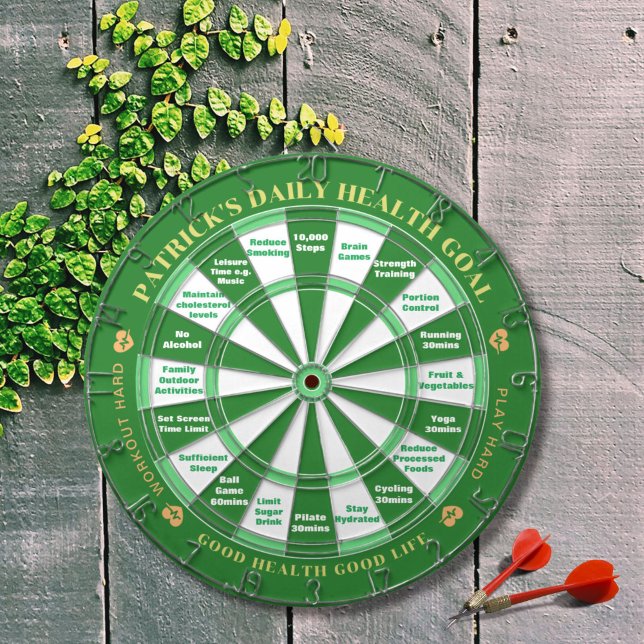 Dartboard - Customizable Name & Health Decisions (This is a dartboard and also your health assistant for developing good daily health habit.   )