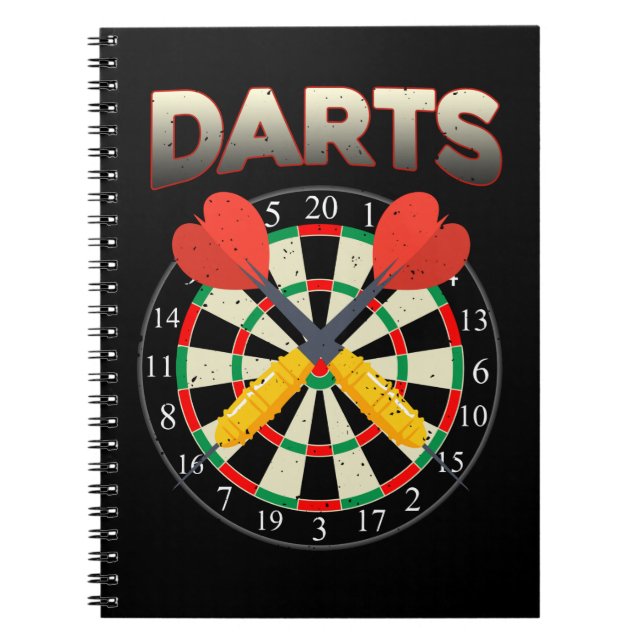 Dartboard Dart Retro Darts Player Notebook (Front)