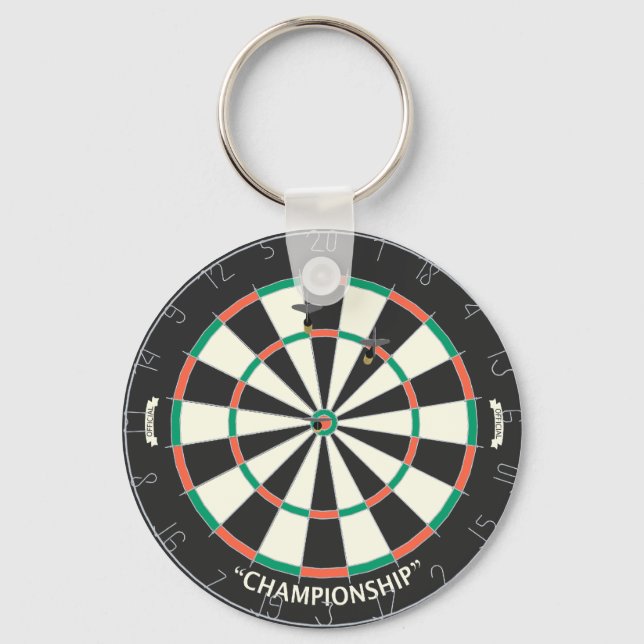 Dartboard & Darts: 3D Model: Keychain (Front)