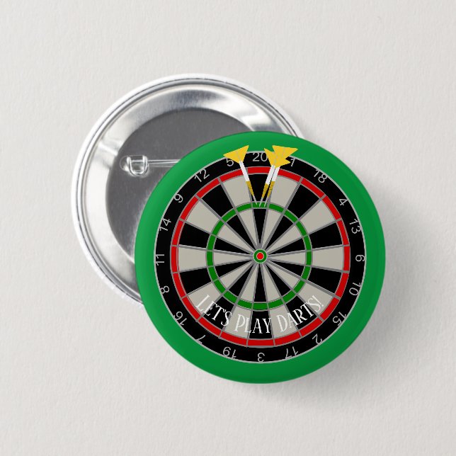 Dartboard Darts Design Personalised Button (Front & Back)