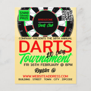 Dartboard Design, Darts Tournament Advertising Flyer