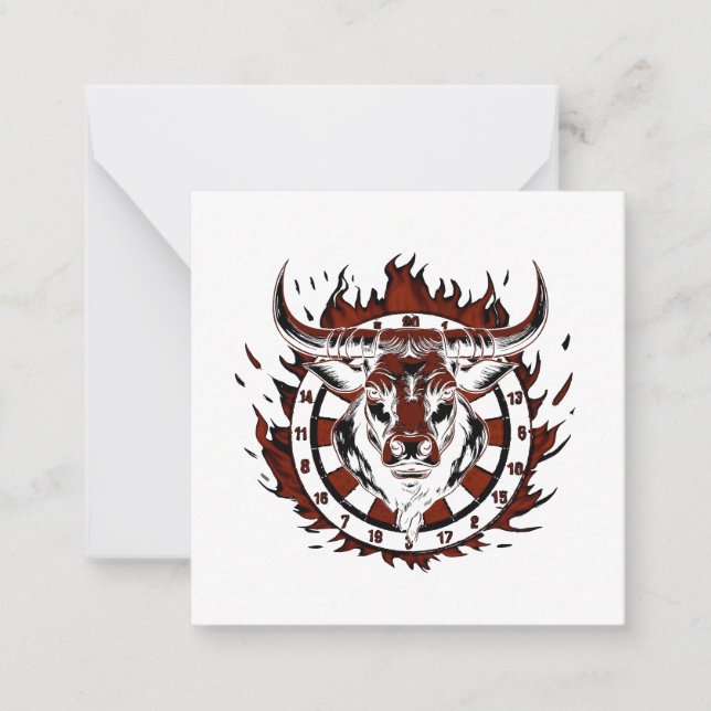 Dartboard Fire Bull Special Design Note Card (Front)
