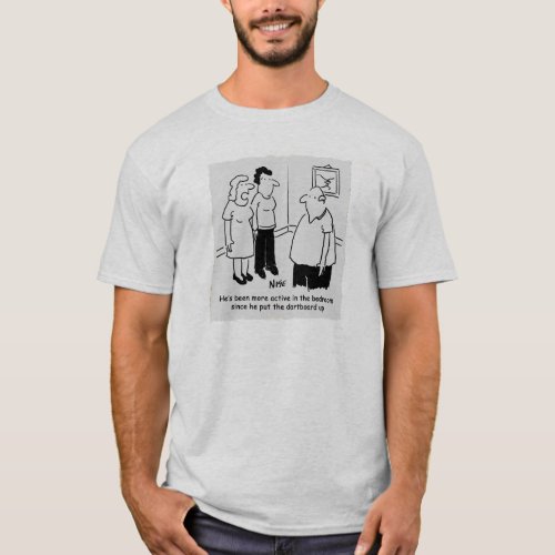 Dartboard in the Bedroom Cartoon T_Shirt