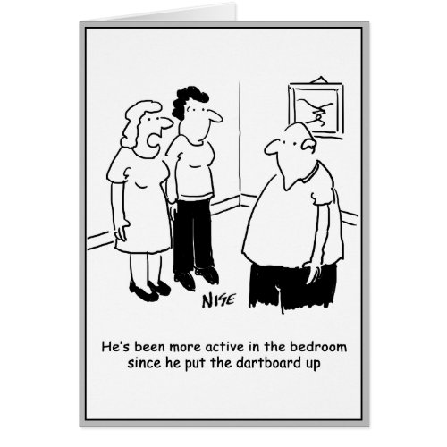 Dartboard in the Bedroom Funny Cartoon