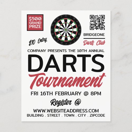 Dartboard Logo Design Darts Tournament Advert Flyer