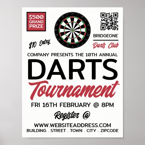 Dartboard Logo Design Darts Tournament Advert Poster