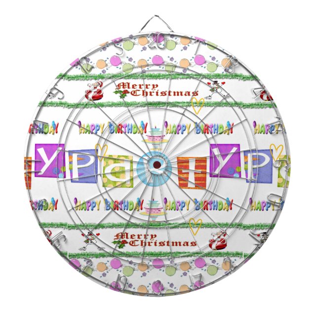 Dartboard Merry Christmas Happy Birthday (Front)