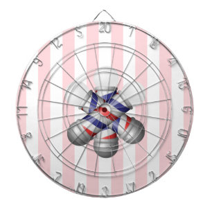 Dartboard Pink White Stripe Barber Pole Barbers