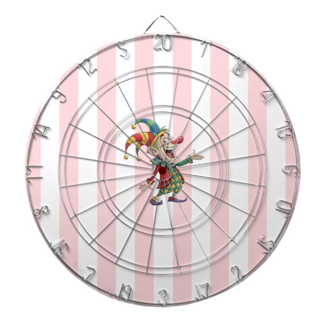 Dartboard Pink White Stripe Clown (Front)