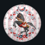 Dartboard Pink White Stripe Horse<br><div class="desc">Dartboard</div>