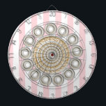Dartboard Pink White Stripe Rope Circular<br><div class="desc">Dartboard</div>
