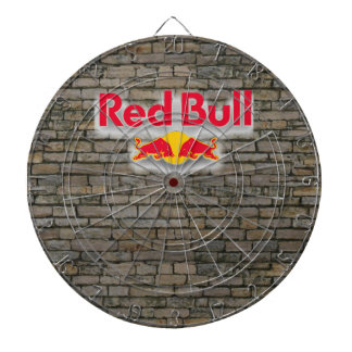 Dartboard Red Bull Stone background With Darts