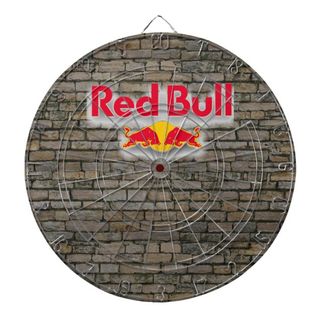 Dartboard Red Bull Stone background With Darts (Front)