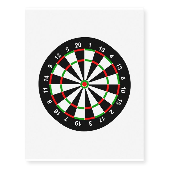 Dartboard Temporary Tattoos (Front)