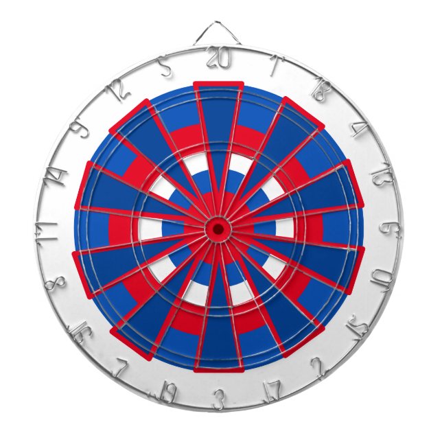Dartboard - Triangles and Circles Red White Blue (Front)