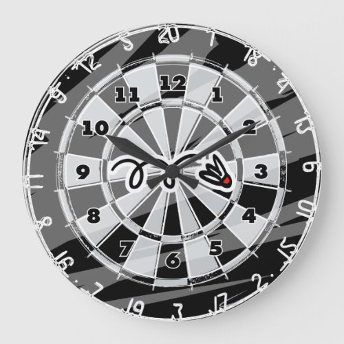 Dartboard wall clock with badminton shuttle