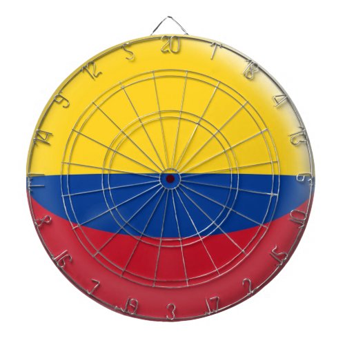 Dartboard with 6 darts Colombia Colombian flag