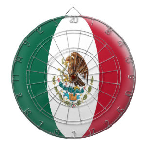 Dartboard with 6 darts Mexico Mexican flag