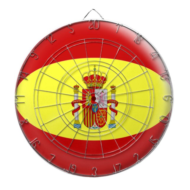 Dartboard with 6 darts  Spain Spanish flag (Front)