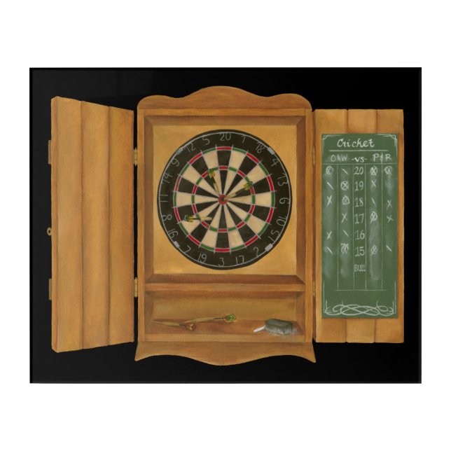 Dartboard with Cricket Scoring Acrylic Print (Front)