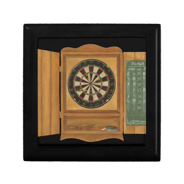 Dartboard with Cricket Scoring Keepsake Box (Front)