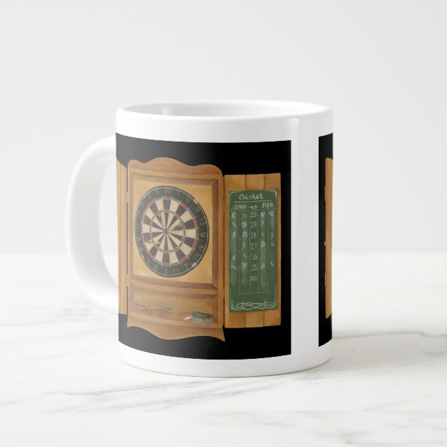 Dartboard with Cricket Scoring Large Coffee Mug (Front Left)