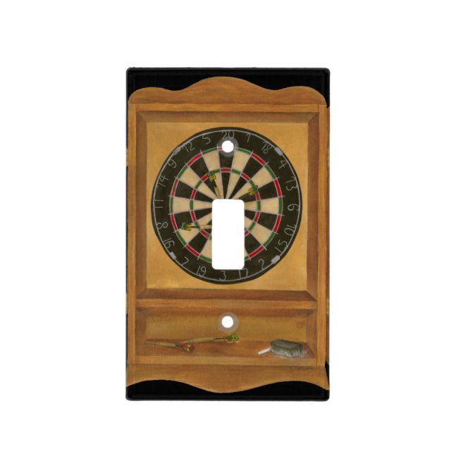 Dartboard with Cricket Scoring Light Switch Cover (Front)