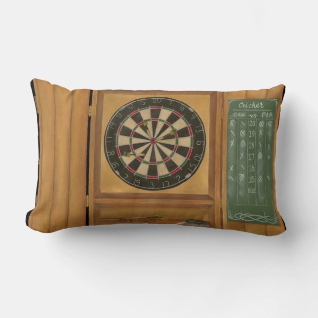 Dartboard with Cricket Scoring Lumbar Pillow (Front)