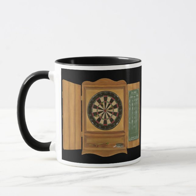Dartboard with Cricket Scoring Mug (Left)